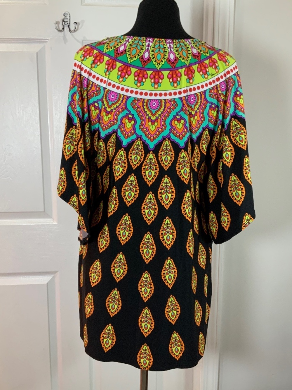 Trina Turk Moroccan Tunic Swim Cover Up Vacation Resortwear Mini Dress Large - Picture 7 of 13